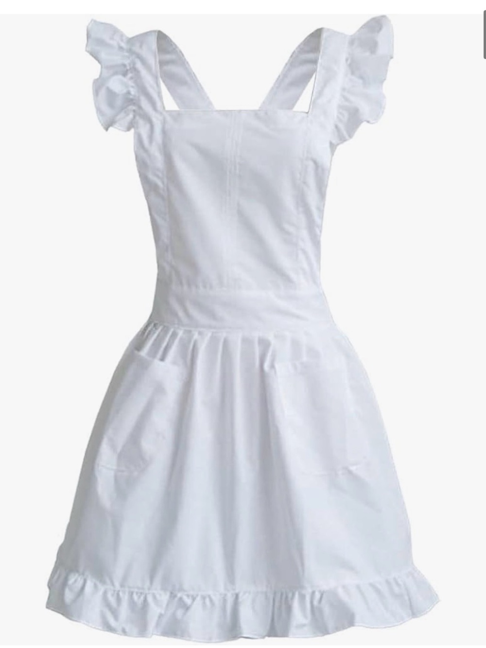 *NWT White Ruffle-Strap Women’s Apron